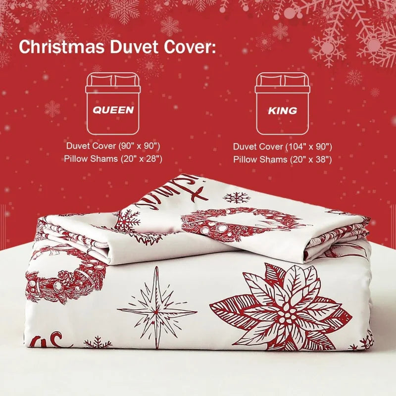 Christmas Duvet Covers Bedding 3 Pcs Set