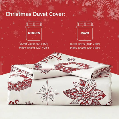 Christmas Duvet Covers Bedding 3 Pcs Set