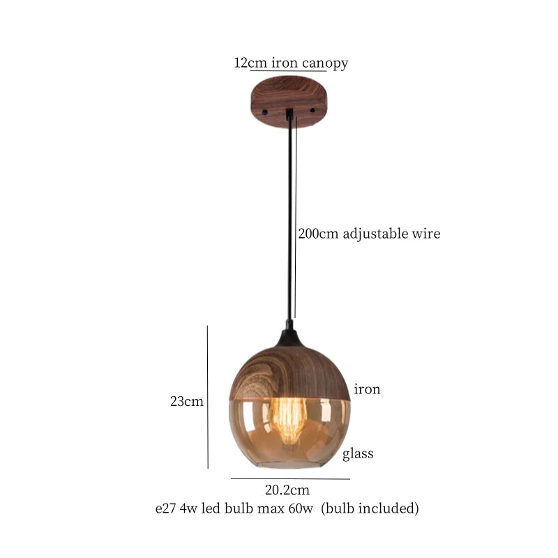 Vintage Wood Pendant Light