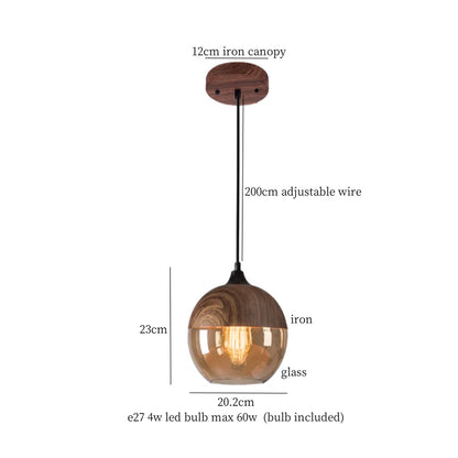 Vintage Wood Pendant Light