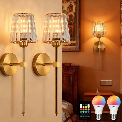 Wire Free Crystal Wall Lamp