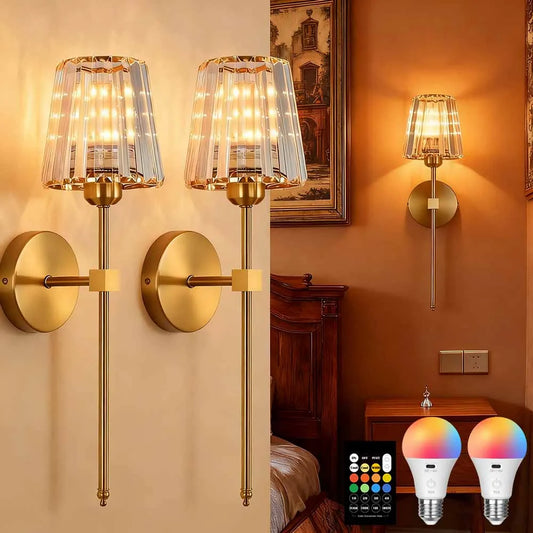 Wire Free Crystal Wall Lamp