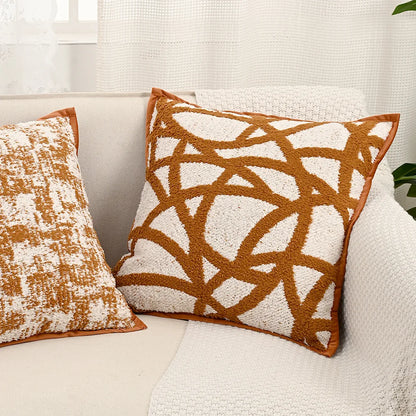 Orange Retro Throw Pillow Cover