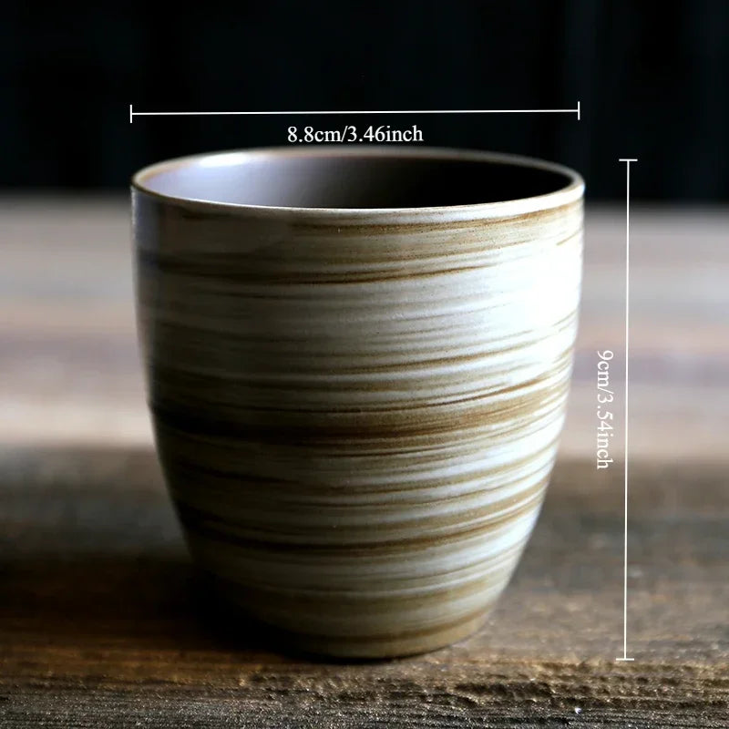 Hand-Painted Crackle Glaze Stoneware Mug