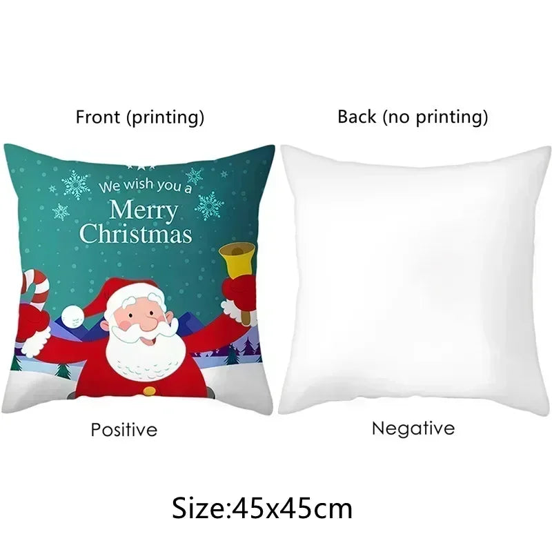 Merry Christmas Decorative Pattern Pillow Cover