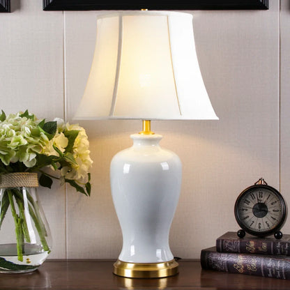 White Crackled Ceramic Table Lamp