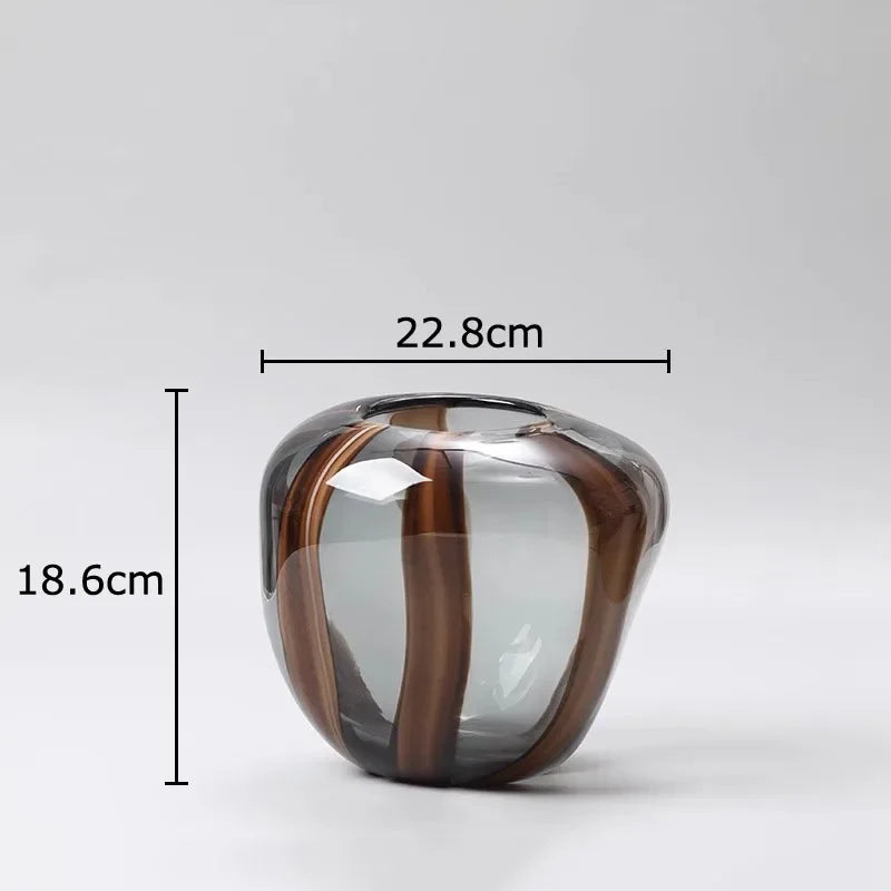 Colored Striped Glass Vase