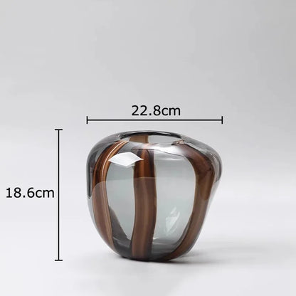 Colored Striped Glass Vase