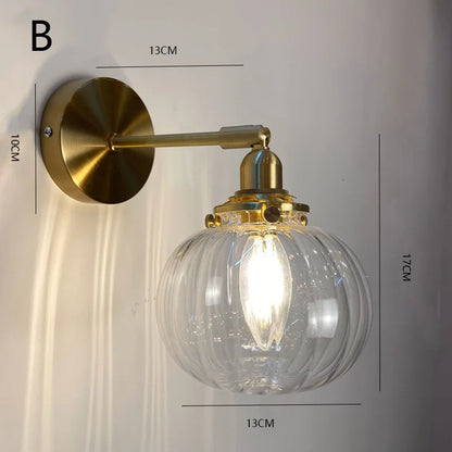 Retro Flower Style Glass Wall Lamp