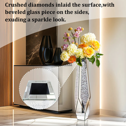 Crushed Diamond Glass Vase