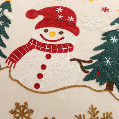 Embroidery Christmas Throw Pillow Cover