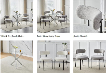 BonChoice 5 Piece Round Dining Room Table Set