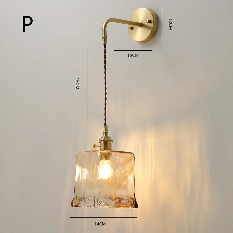 Retro Flower Style Glass Wall Lamp