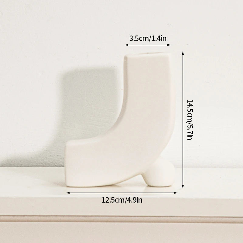 White Ceramic  Decorative Vase