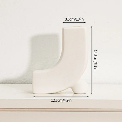 White Ceramic  Decorative Vase