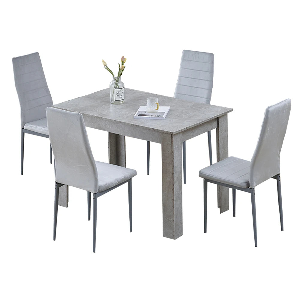 BonChoice 5 Piece Wooden Dining Room Table and Chairs Set