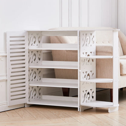 Double Door Shoe Cabinet 4-Layer