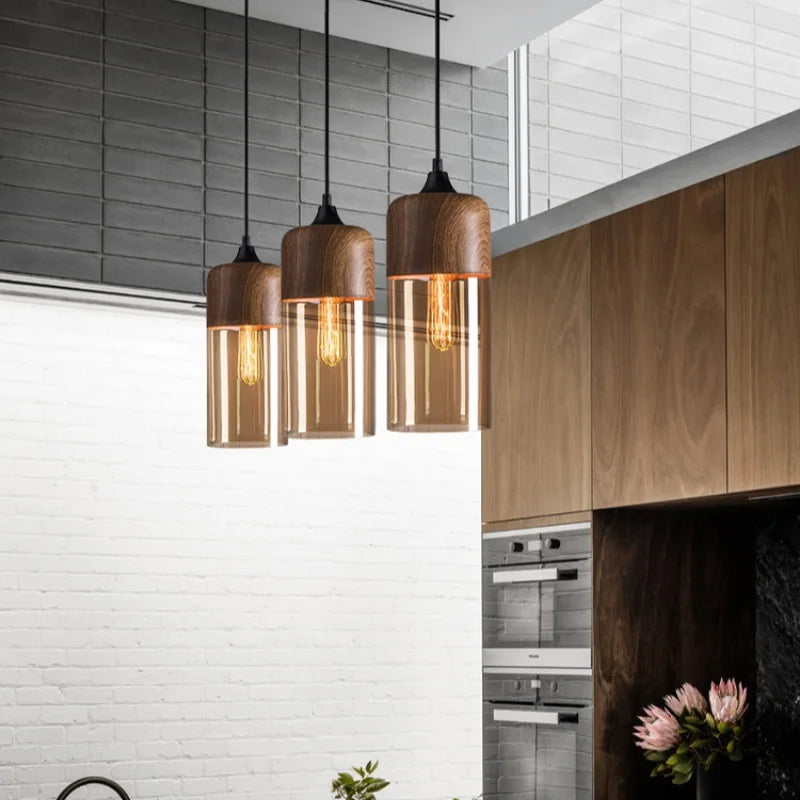 Vintage Wood Pendant Light