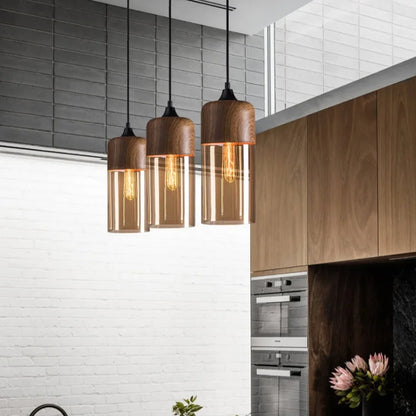 Vintage Wood Pendant Light