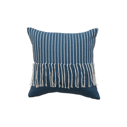 Blue Plush Throw Pillow Cover