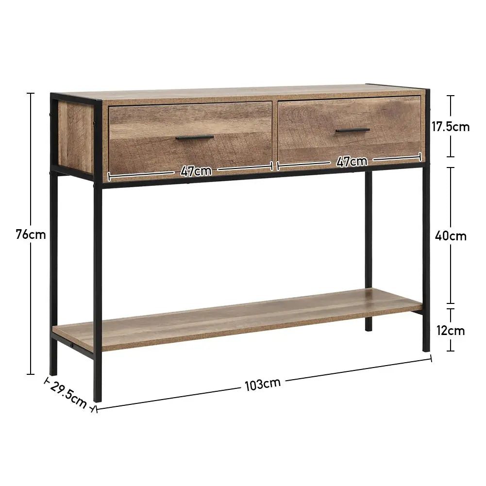 Rustic Brown Console Table