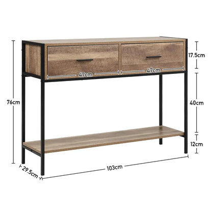 Rustic Brown Console Table