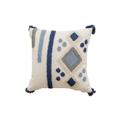 Blue Plush Throw Pillow Cover