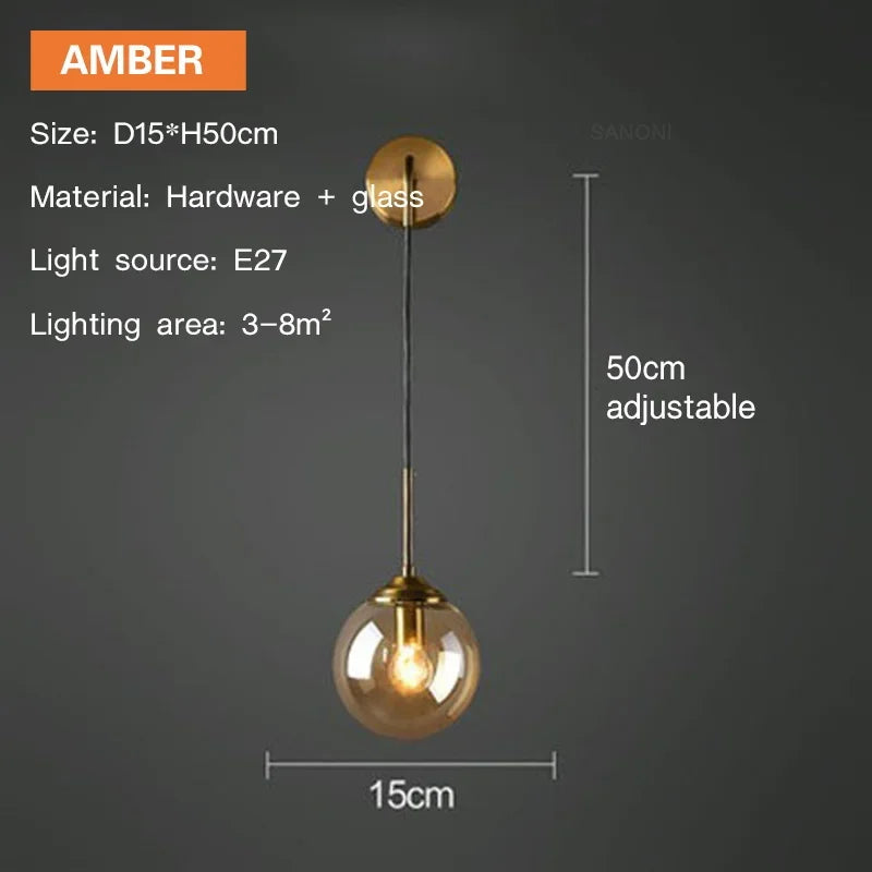 Modern Ball Glass Sconce