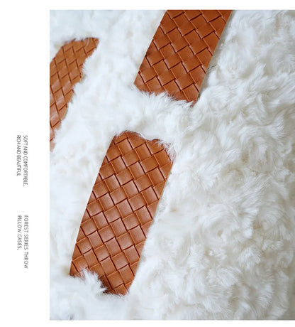 Orange Leather Throw Pillowcase