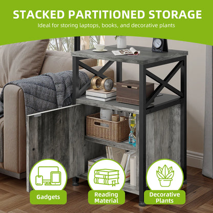 Grey X Shape Side Table