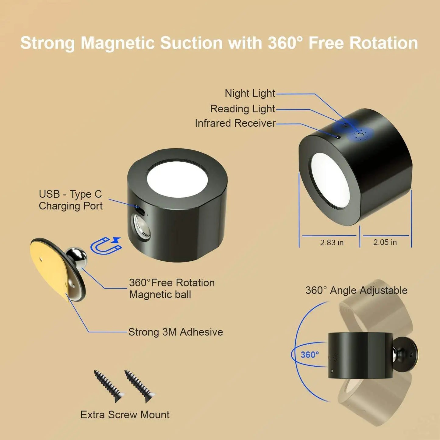 LED cordless wall sconce