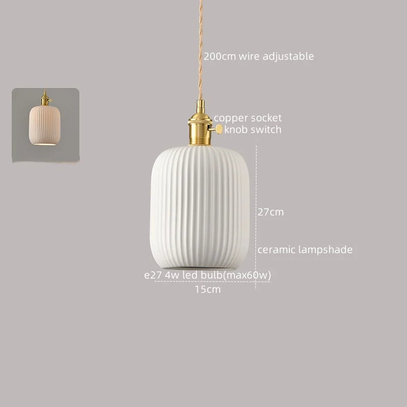 White Ceramic Pendant Light