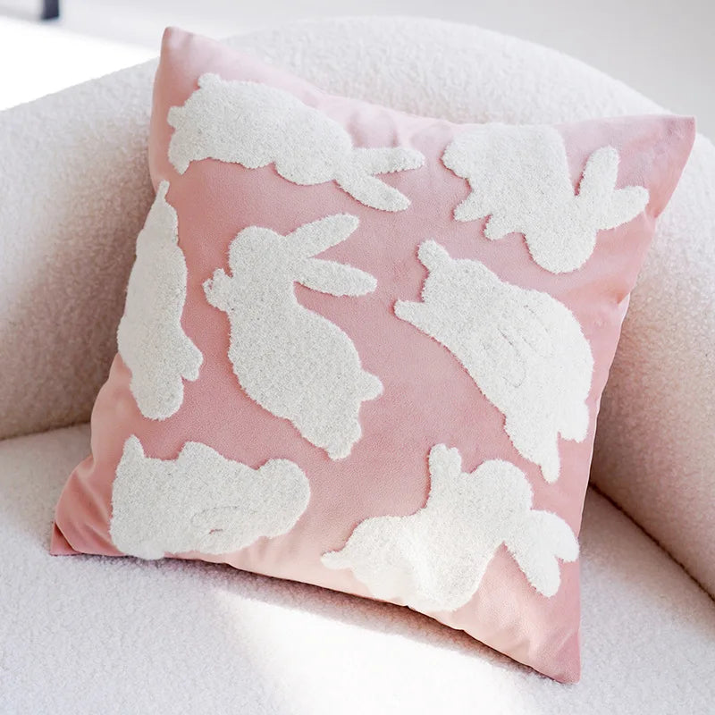 Pink Cute Throw Pillow Cover