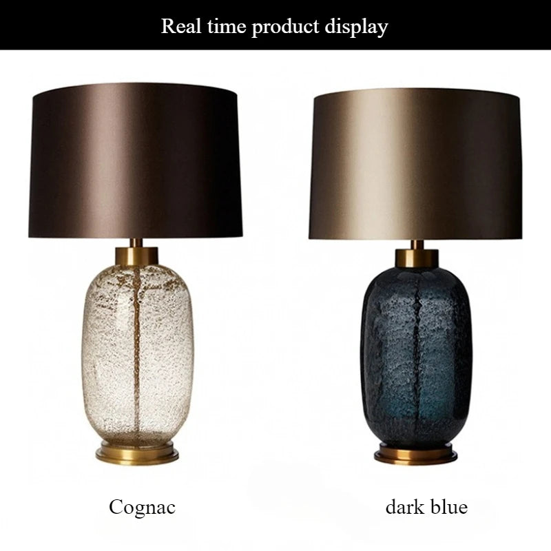 SANDYHA Blue Glass Desk Lamp