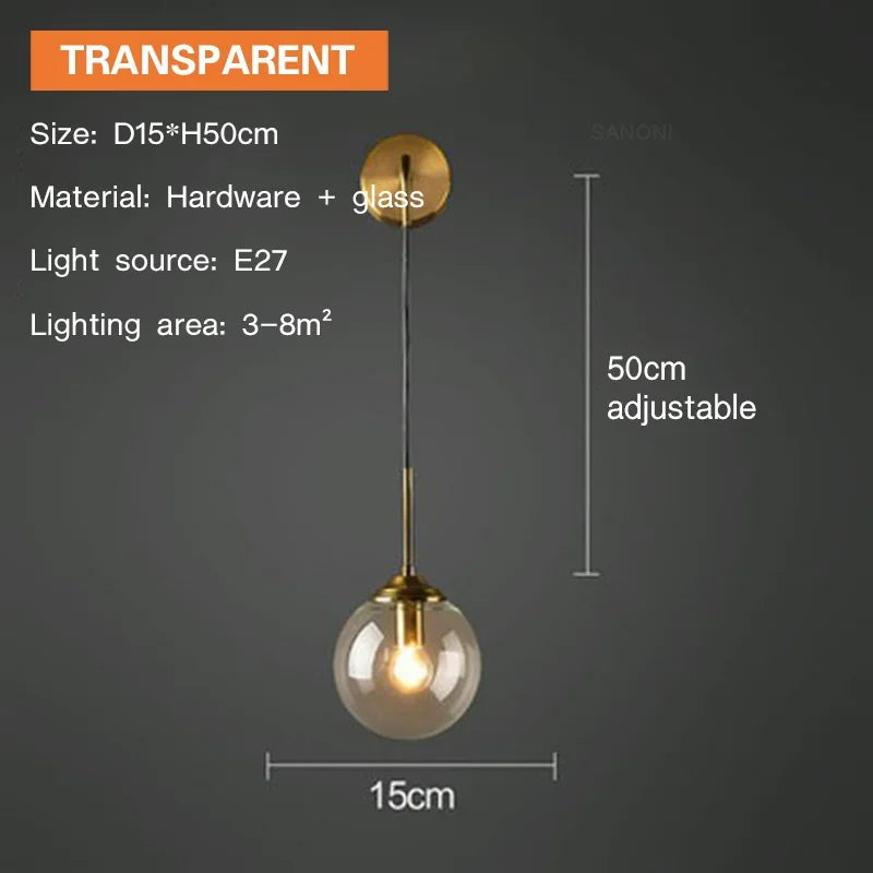 Modern Ball Glass Sconce