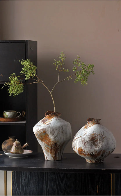 Vintage Wabi-Sabi Style Pot