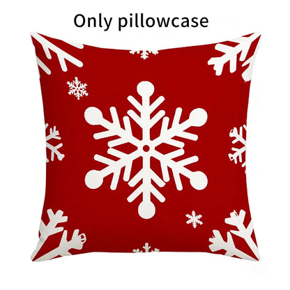 Christmas Tree Snowflake Print Pillowcase