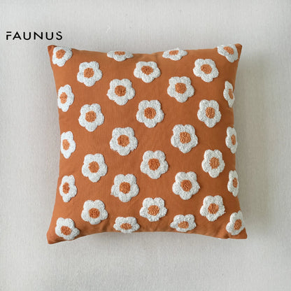 Daisy Embroidery Throw Pillow Covers