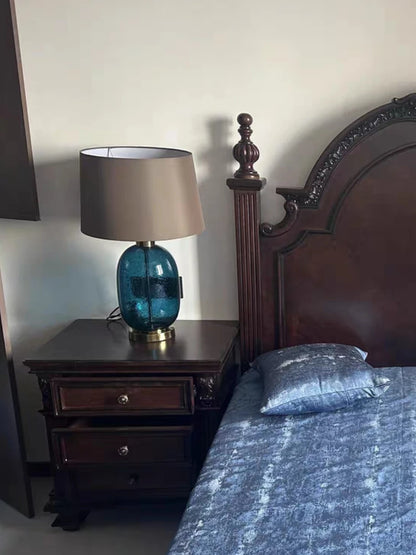 SANDYHA Blue Glass Desk Lamp