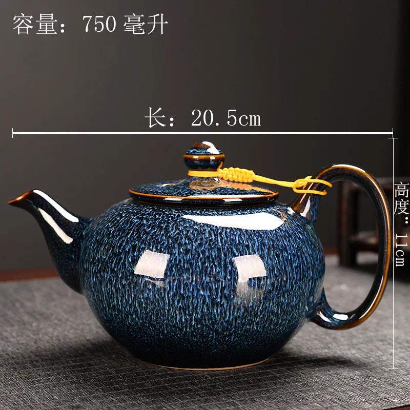 Tianmu Glazed Kiln Chinese Ceramic Teapot