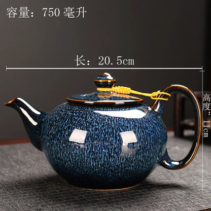 Tianmu Glazed Kiln Chinese Ceramic Teapot