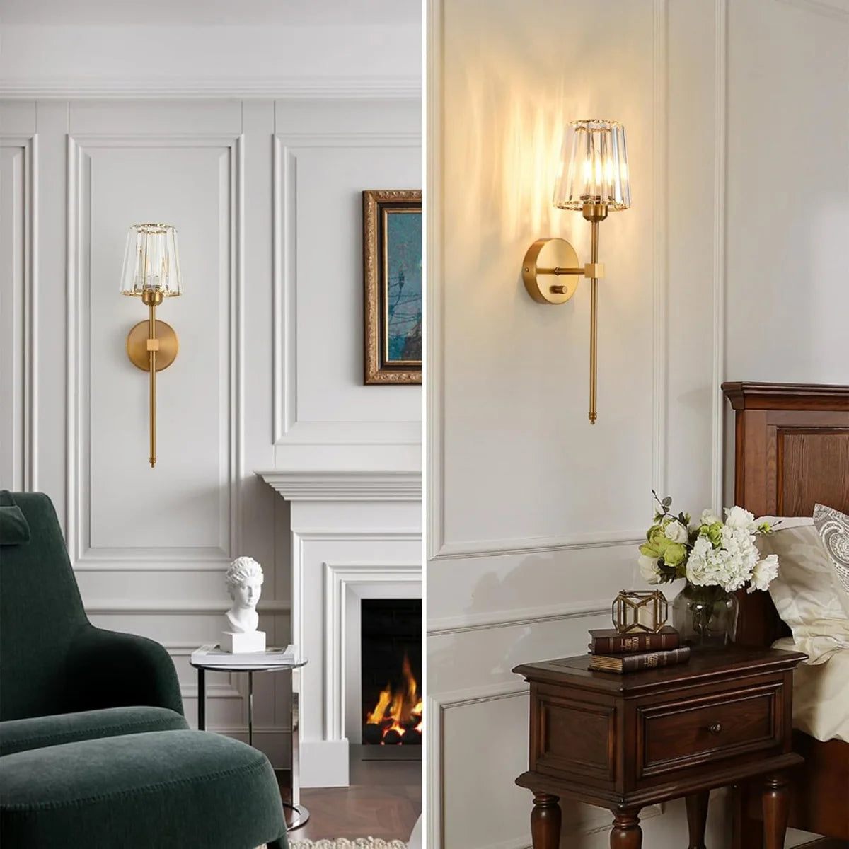 Wire Free Crystal Wall Lamp