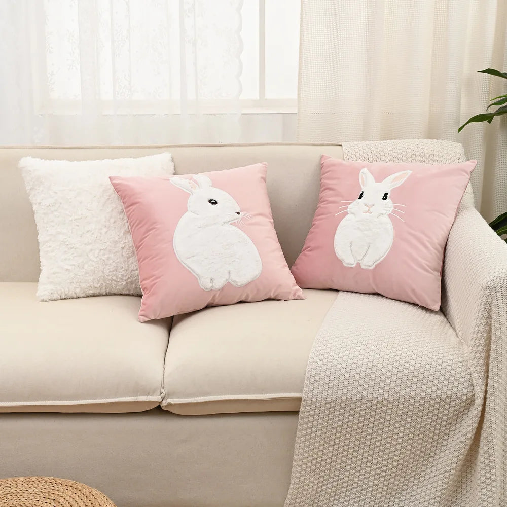 Embroidered Throw Pillow Cover