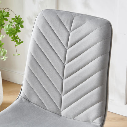 BonChoice 5Pcs Round Glass Dining Table with 4 Velvet Padded Chairs