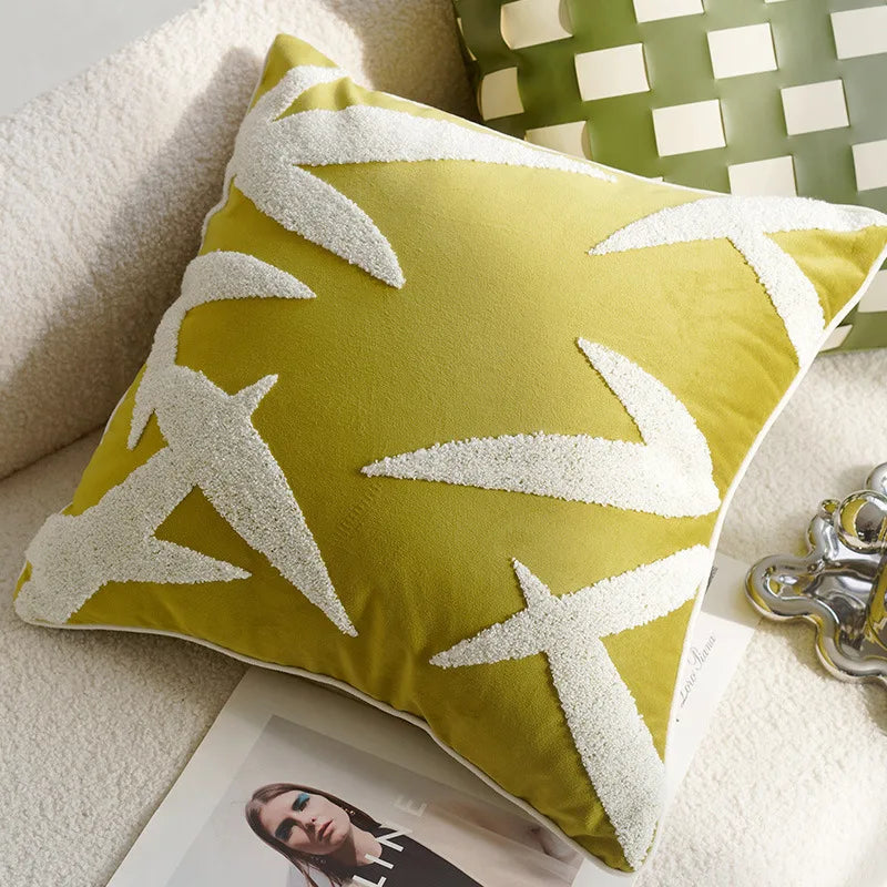 Green Flying Bird Throw Pillow Cover