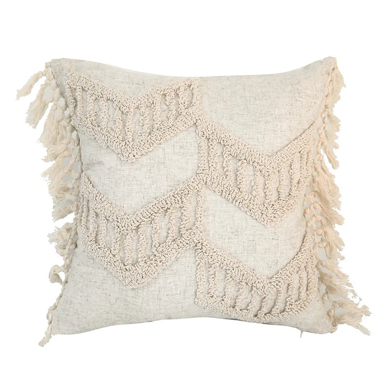 Tassel Ethnic Moroccan Style Throw Pillow Cover
