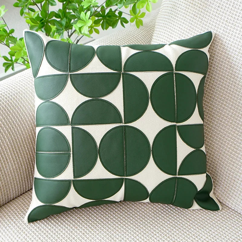 Luxury Green Stamping Throw Pillow Cover