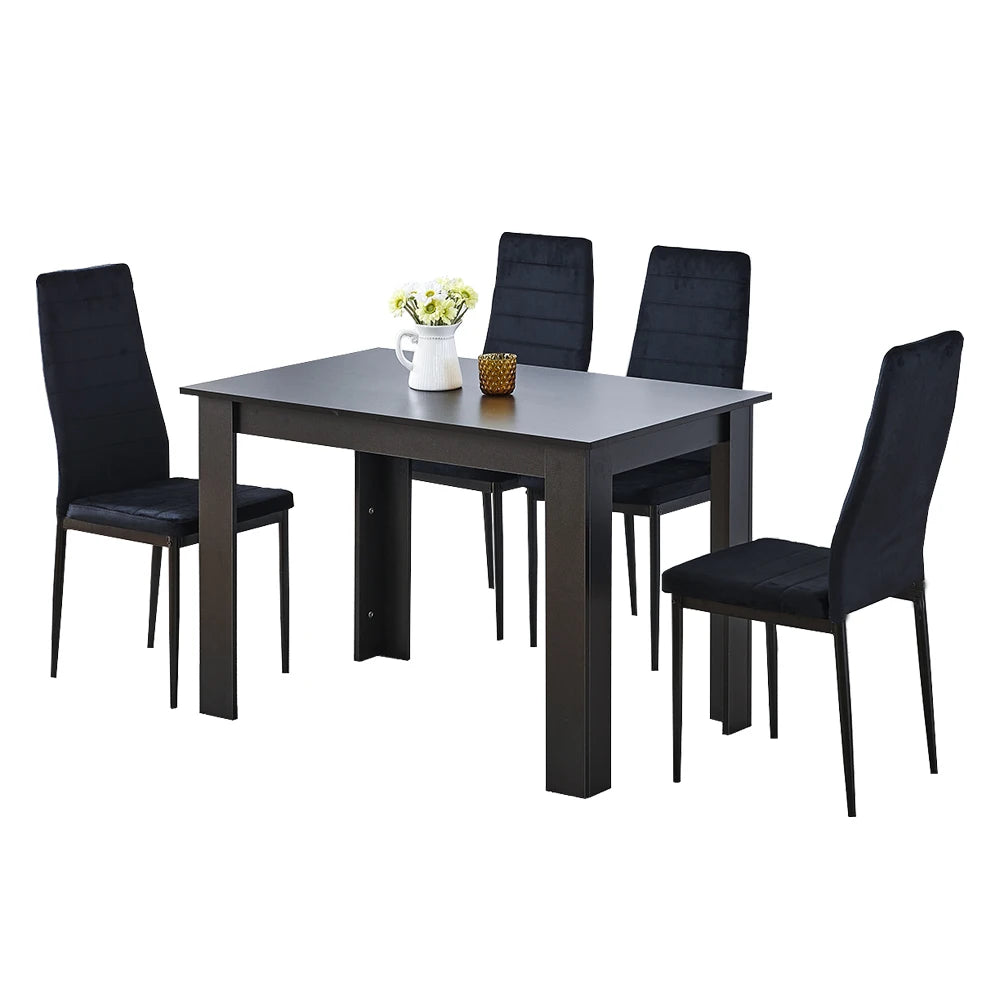 BonChoice 5 Piece Wooden Dining Room Table and Chairs Set