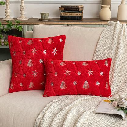Sparkling Snowflake Christmas Throw Pillow Cover