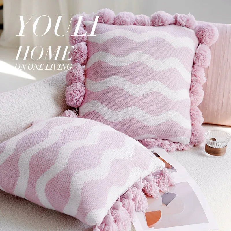 Pink Cute Throw Pillow Cover